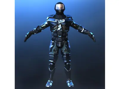 MALE MECH Warrior 01 Low-poly 3D model