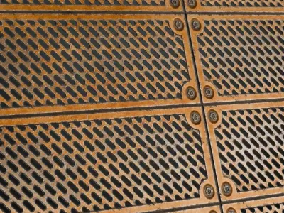 Orange Metal Plate Transparent PBR Seamless Texture