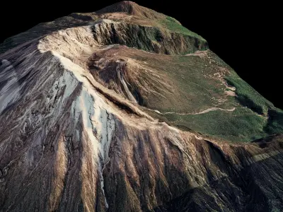 Mount Meru 3d terrain Low-poly 3D model