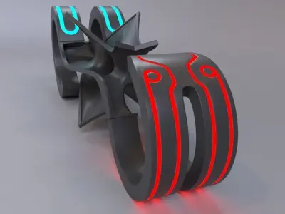Futuristic Motorcycle 3D model V1