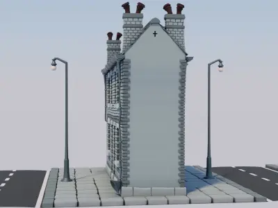 Yorkshire Tenement Cartoon  Style 3D model