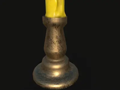 candle 3d model low poly Low-poly 3D model