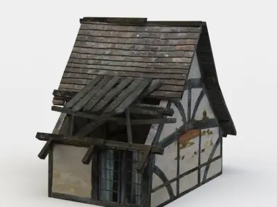 Damaged third floor Low-poly 3D model