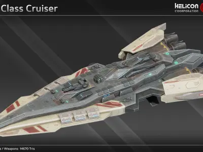 Helicon Corporation Spaceship Fleet Collection 3D Model Pack