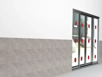 Modern Sliding Door 3D Model Architectural Glass Door 3D model