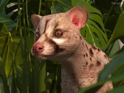  Asian Palm Civet Musang Spotted Coat Brown Rigged 