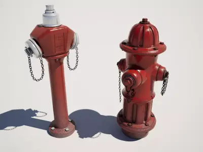  Fire Hydrant Low-poly 3D model