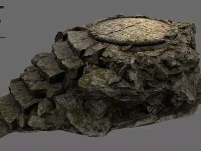 stairway 02 Low-poly 3D model