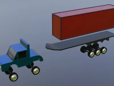 Truck - Cartoon Truck - Game Ready Truck Free low-poly 3D model