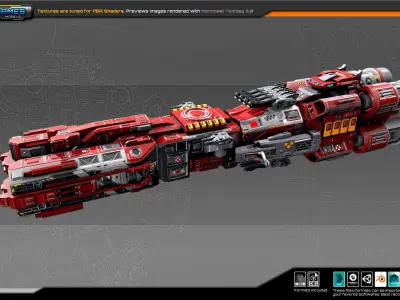 SF REBEL Frigate RF4 Low-poly 3D model