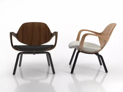 Clad Armchair Low 3D model