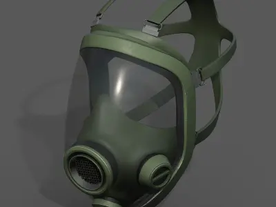Gas mask protection isolated helmet  Low-poly 3D model