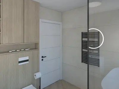 Cozy bathroom with shower area 3D model