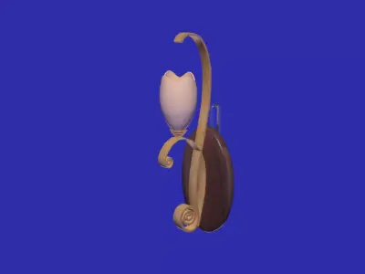 Wooden refinemented wall light 3D model