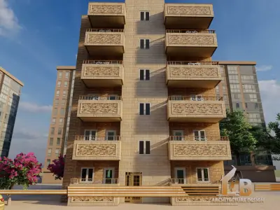 Stone Residential Building  3D model Revit and 3dsmax  3D model
