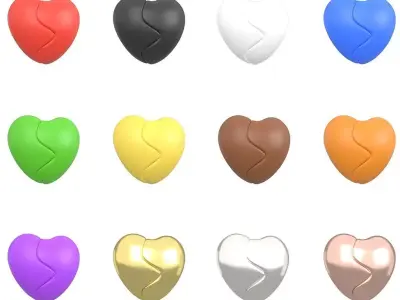 Broken Heart Pack 01 Low-poly 3D model