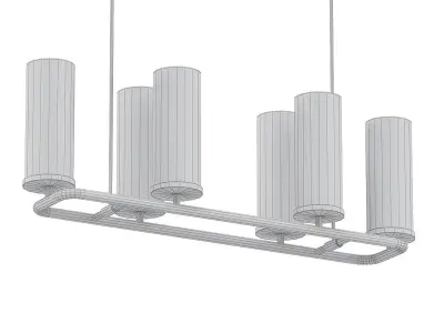 SL033 six light chandelier in gold with glass cylinders 3D model
