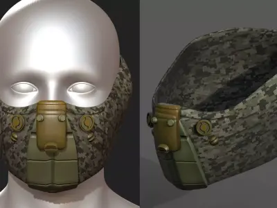 Gas mask respirator scifi futuristic 3d  Low-poly 3D model order