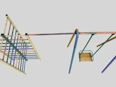 Old Climber with Swings Low-poly 3D model