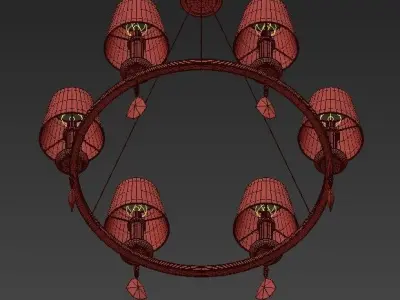 ELEGANCE chandelier with four lamps 3D model