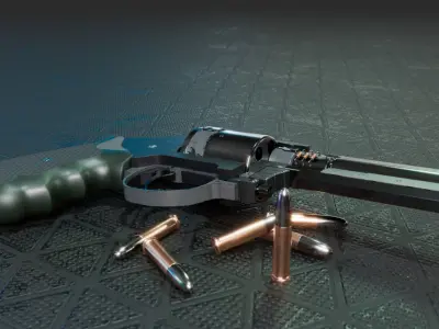 Revolver Sci-fi Gameready Low-poly 3D model