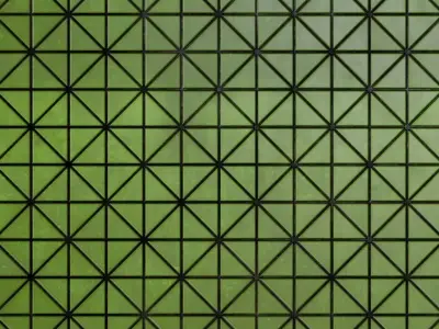 Green Sci-Fi Wall PBR Seamless Texture