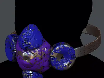 Gas mask helmet 3d model scifi Low-poly Low-poly 3D model