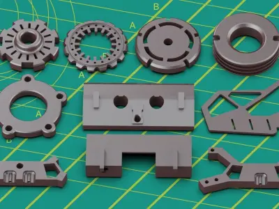 Kitbash part  scifi minipack robotic  3D model