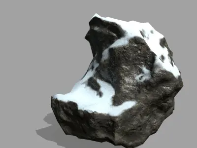 Rock Set with snow Low-poly 3D model