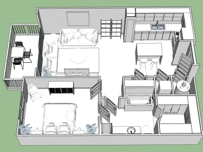 VRAY READY FLOOR PLAN 02 3D model