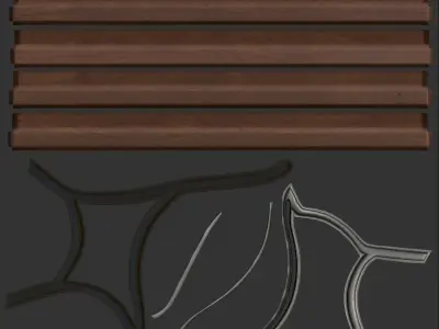 Street bench low poly pbr game ready Low-poly 3D model order