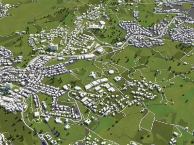 San Marino Italy 50x50km 3D model