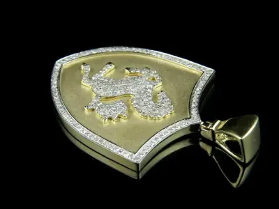 Prancing Horse Iced Pendant  A tribute to Ferrari iconic logo 3D print model