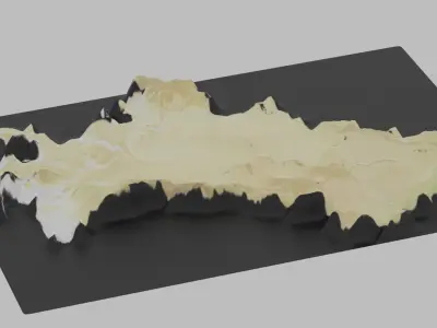 Turkmenistan Map Country Low-poly 3D model
