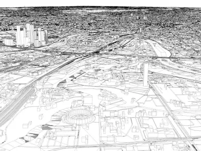 Moscow City of Russia Low-poly 3D model