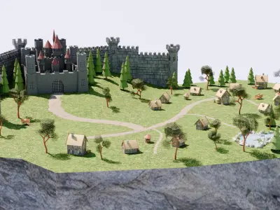 the two islands Low-poly 3D model