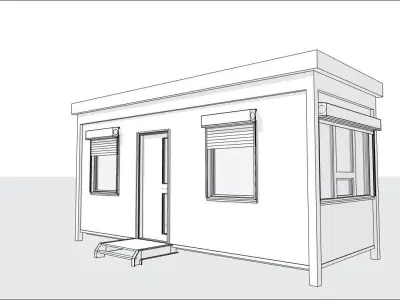 container guard booth 600cm x 250cm many formats 3D model purchase