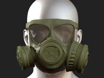 gas mask helmet scifi futuristic Low-poly 3D model Low-poly 3D model