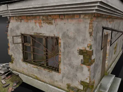 Broken Building 3D Model Low-poly 3D model