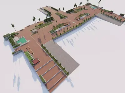 public park-Private Park Landscape  3D model