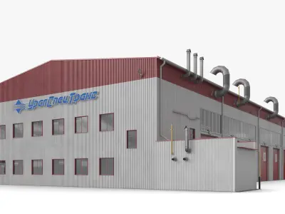  Freight Storage Terminal Rigged for Maya 