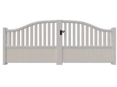 White arc gate for house Low-poly 3D model