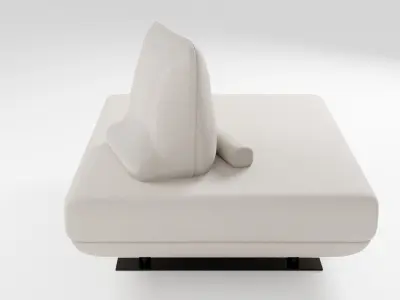 Italian style sofa in light colors with double-sided pillows 3D model
