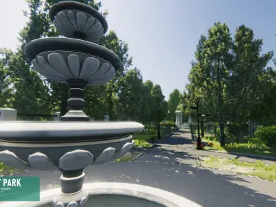 City park - exterior props 3D model