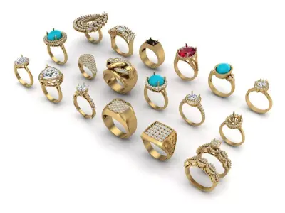 Pack jewelry ring  3D print model purchase