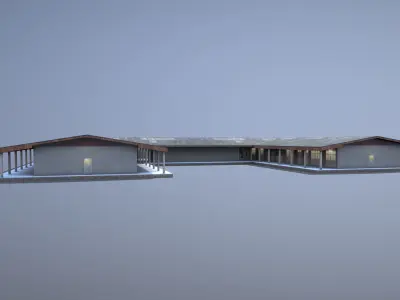 MilitaryBase PortoVelho Barracks 01 Low-poly 3D model