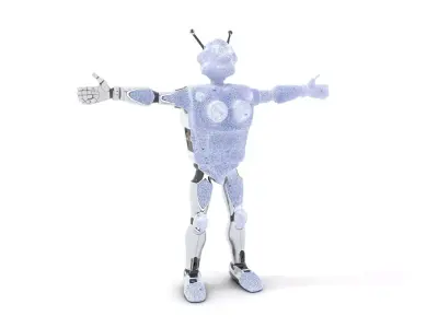 Retro Futuristic Robot Model Pack Low-poly 3D model