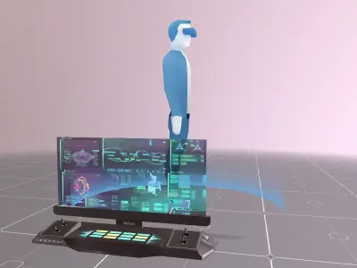 Sci-fi HUD Display Low-poly 3D model