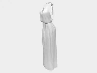 Halter Tie Neck Long Maxi Dress Low-poly 3D model