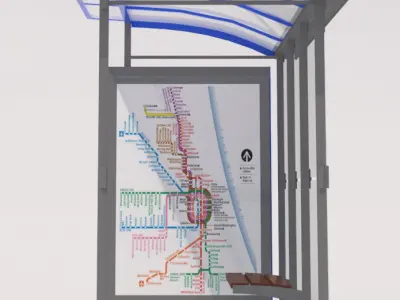 MMCite Skandum 110b Bus Shelter 3D model